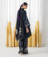 Women's Unstitched Dobby Embroidered Black 3 Piece Suit